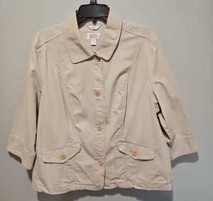 Talbots Beige Button-Up Blazer